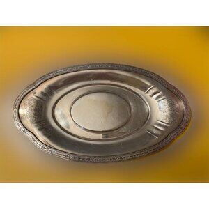 Vintage Community Plate Chelsea Oval Engraved Silver Plated 10" x 5.5"